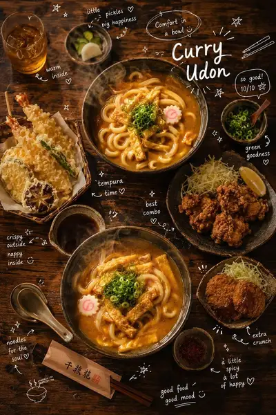 Japanese curry udon food photography