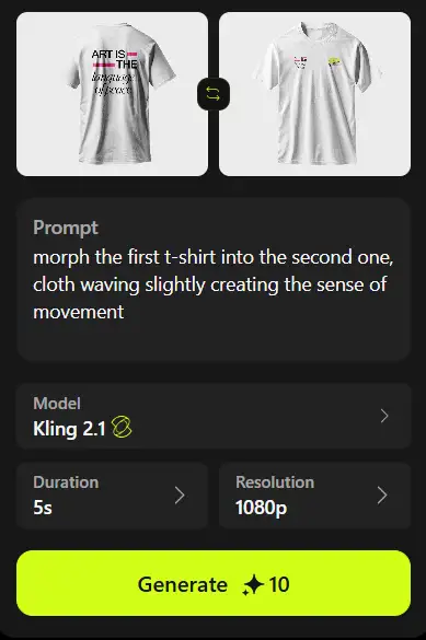 Morph T-Shirt with Cloth Movement