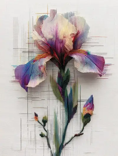 Glitched Silk Embroidery