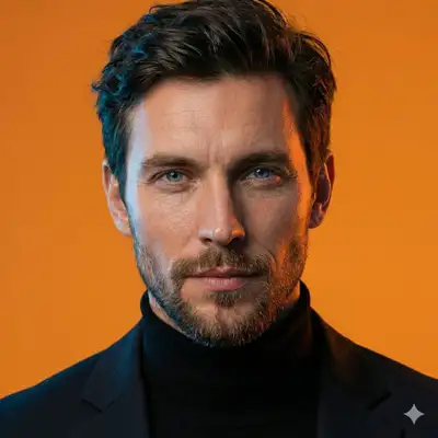 Cinematic Editorial Portrait of AI-Generated Man