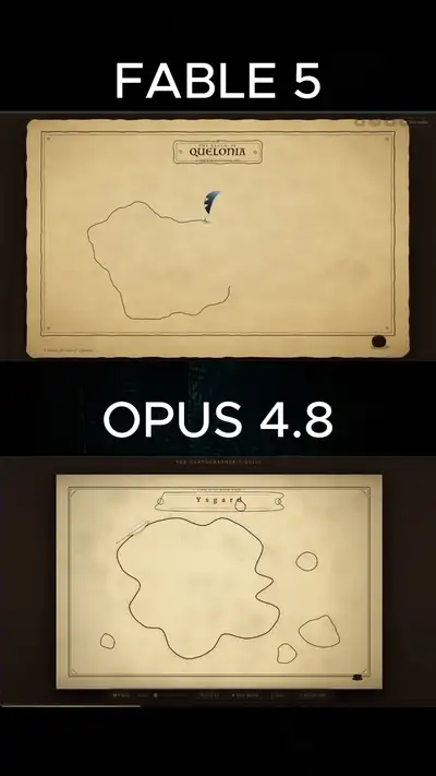 Quill drawing a fantasy world map animation in HTML