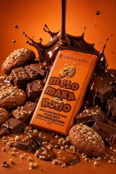 Choco King chocolate bar commercial food photography