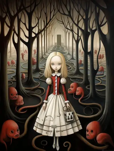 Alice in Wonderland in the style of Amanda Clark