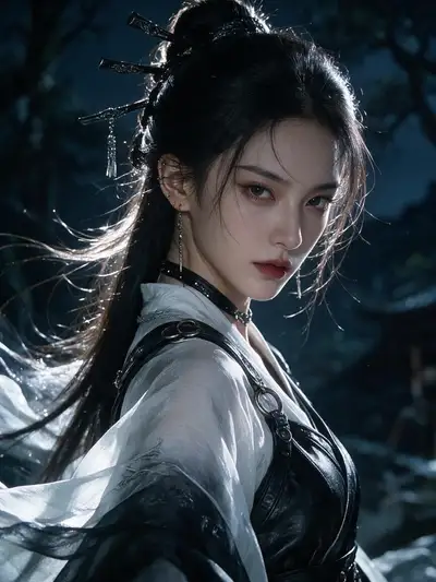 Portrait de carte de personnage d'assassin wuxia chinois