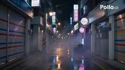 Chorégraphie de clip K-pop dans une ruelle de Séoul éclairée au néon