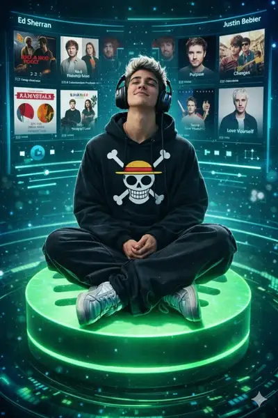 Spotify-Album-Hologramm-Digitalkunst-Vorlage
