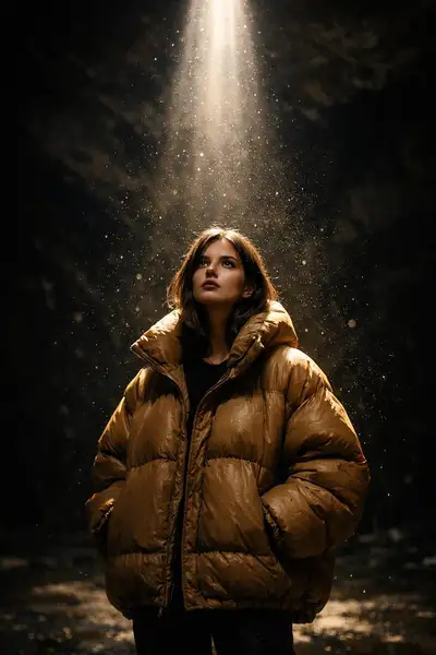 Cinematic Portrait with Dramatic Overhead Light