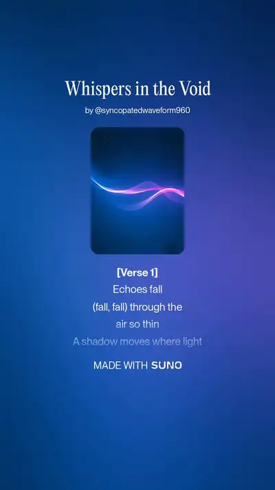 Chanson neurofunk émotionnelle avec voix féminine angélique sur Suno
