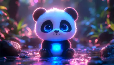 Neon Glowing Chibi Animal Prompt