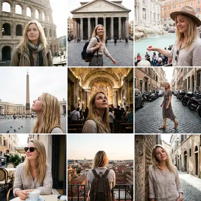 3x3 Instagram Travel Grid at Rome Landmarks