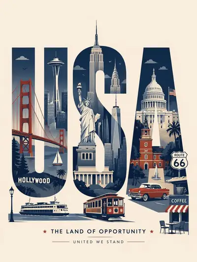 Typographic City Travel Poster Prompt