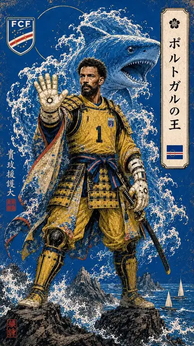 Epic Ukiyo-e Samurai Football Poster