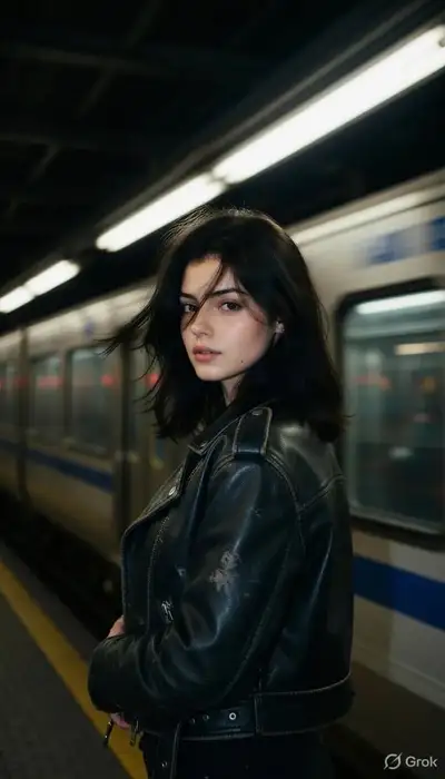 Cinematic Metro Platform Portrait