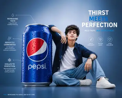 Premium Pepsi Infographic Ad Visual