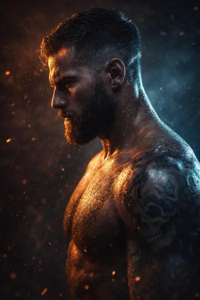 Portrait Dramatique Cinématographique d'un Homme Barbu