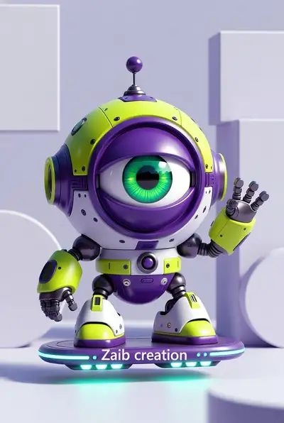 Chibi Cyclops Robot on Hoverboard