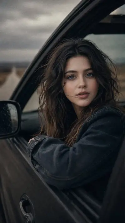 Cinematic Intimate Car Portrait with Analog Film Emulation