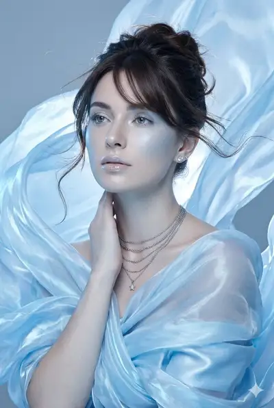 Ethereal Beauty in Flowing Light Blue