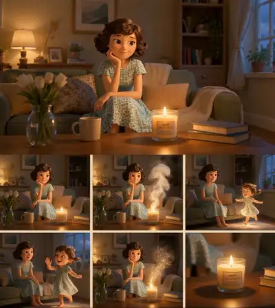 怀旧回忆主题的3D动画蜡烛广告