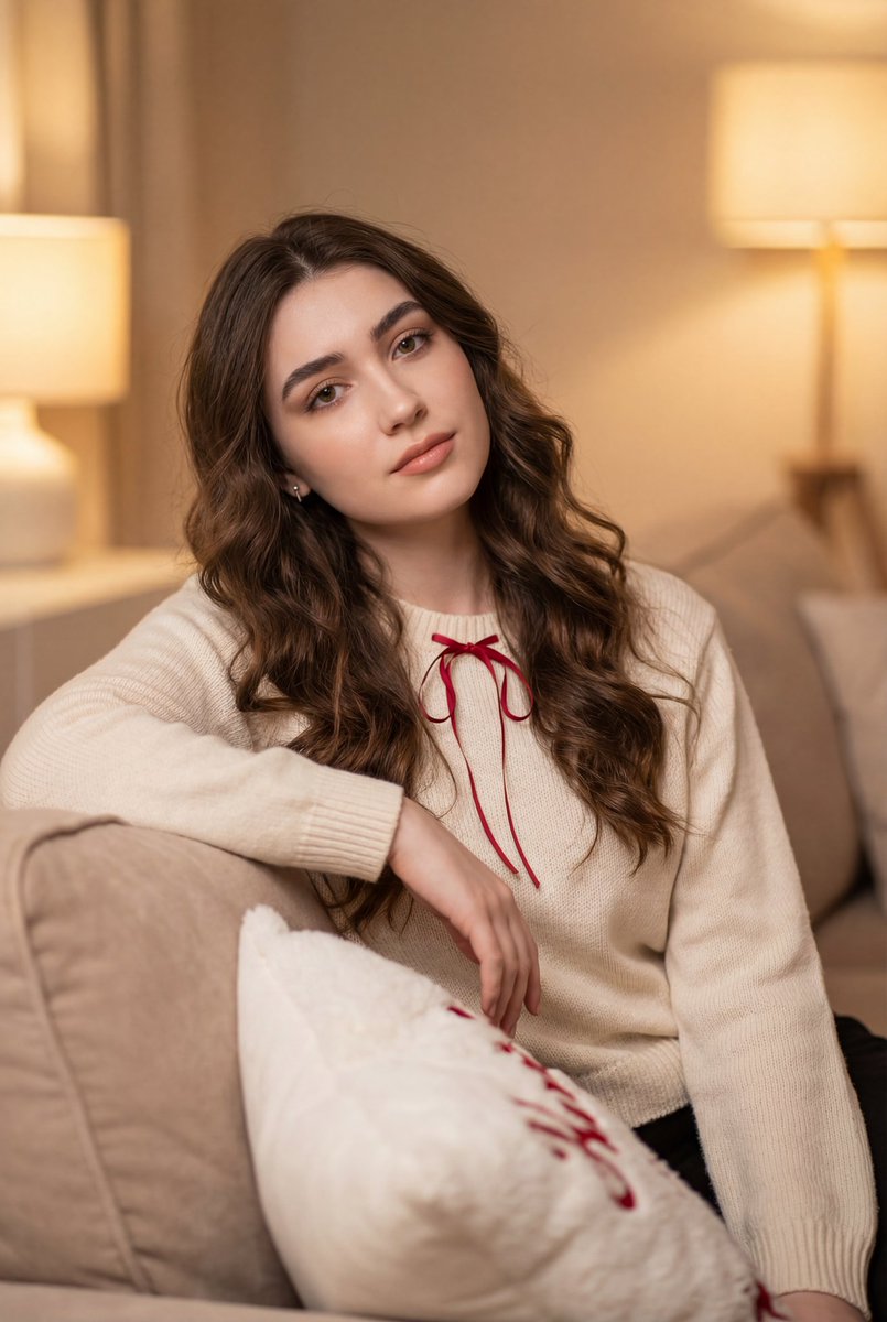 Ultra-Realistic Portrait of Woman on Couch - Lifestyle Photography