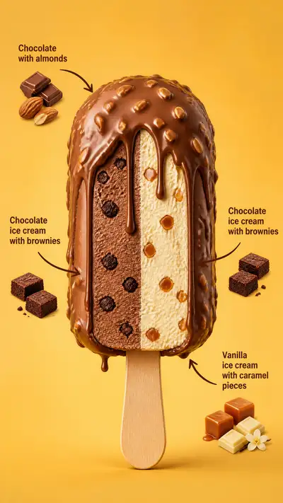 Chocolate-Dipped Ice Cream Bar Ingredient Callout Render