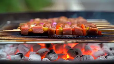 Shish Kebab Grilling Time Lapse