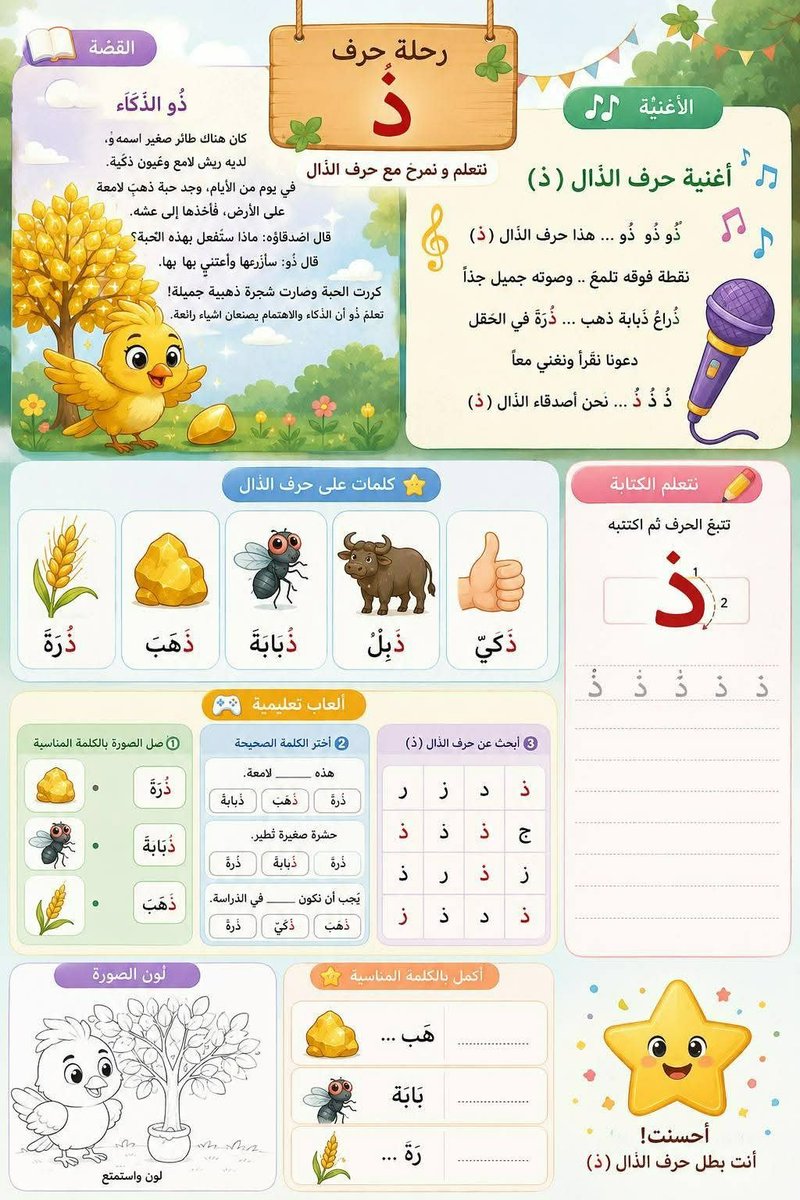 Arabic letter learning worksheet for kids prompt