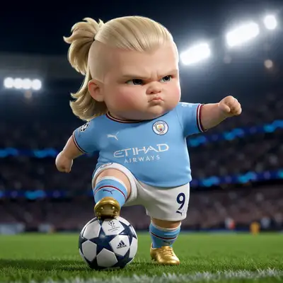 Chibi blind box figurine of a young football star
