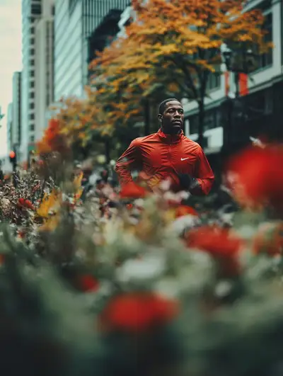 Athlète en action style pub Nike Midjourney Prompt