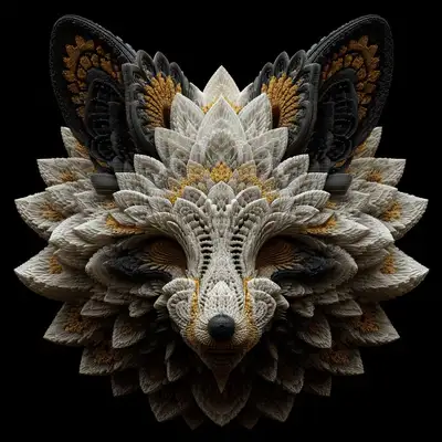 3D Mandelbulb Fractal Fox