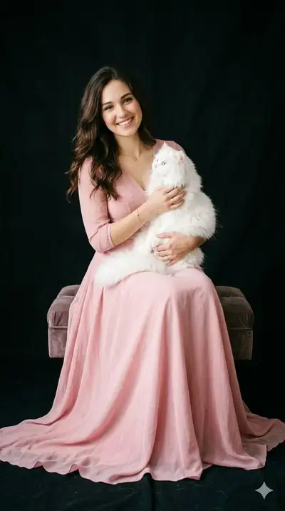 Studio Portrait with Persian Cat