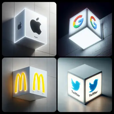 3D Lightbox Cube Logo Prompt