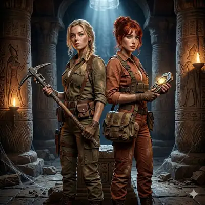 Cinematic Egyptian Tomb Adventurers Scene