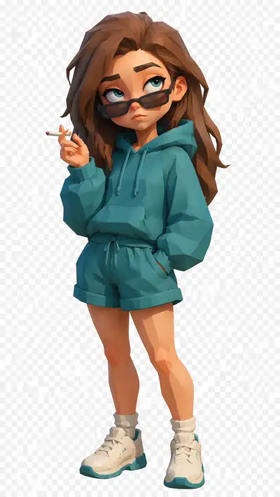Low poly 3D fantasy character portrait design