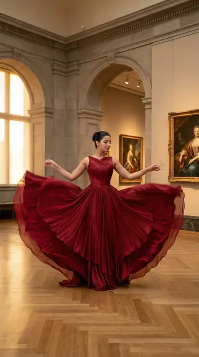 Golden Museum Couture Spin Editorial