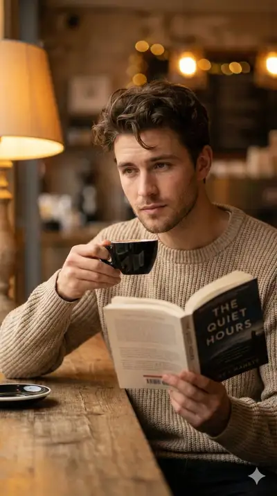 Cinematic Café Portrait Photo Prompt