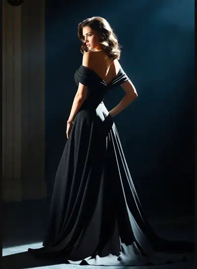 Elegant Woman in Midnight Shadows