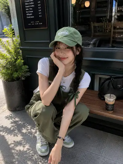 韓国風カフェのストリートファッションポートレート、GPT Image 2