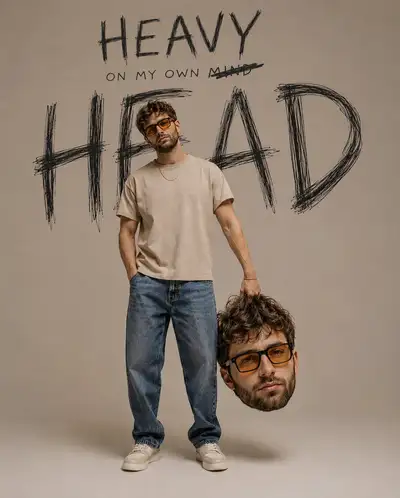 Surreal Fashion Editorial Portrait with Giant Head