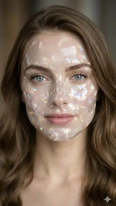 High-Fashion Liquid-Gel Face Mask Portrait