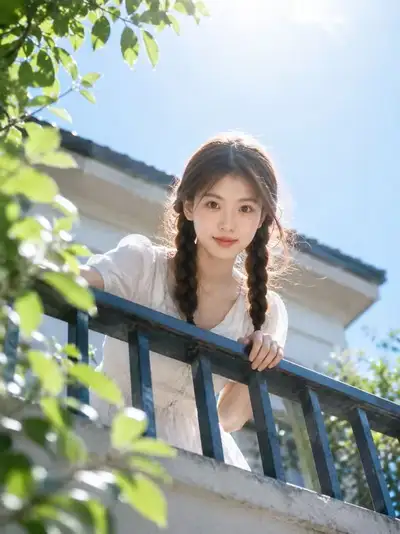 Cinematic Summer Balcony Portrait Prompt