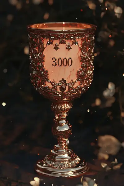 Luxurious Trophy Engraved with Number 3000