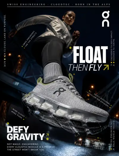 On Cloudmonster running shoe editorial advertisement