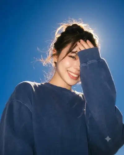 Dreamy Early 2000s Digicam Portrait with Motion Blur