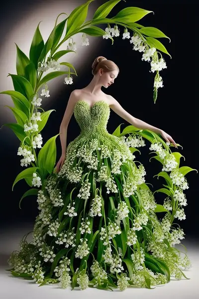 Ethereal Lily of the Valley Ball Gown Portrait