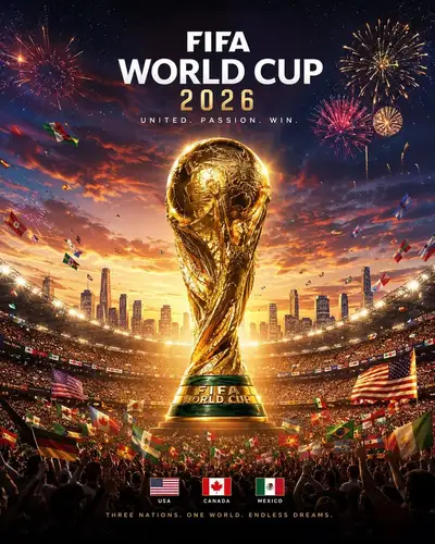FIFAワールドカップ2026・シネマティックトロフィー祝賀ポスター