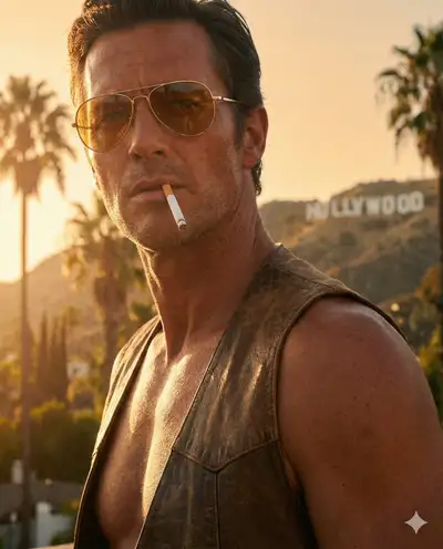 Retro 1970s Hollywood Film-Still Portrait