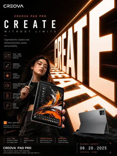 Gerador de pôster de campanha com tipografia em perspectiva para produto digital