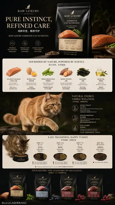 Ultra-Premium Tierfutter E-Commerce Detailseiten-Poster