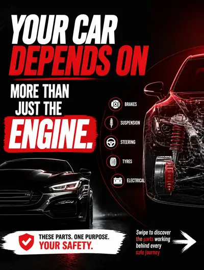Car safety parts Instagram carousel cover prompt